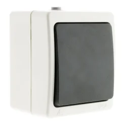 Best ZENITECH Bouton poussoir Aquae saillie étanche IP54 blanc/noir