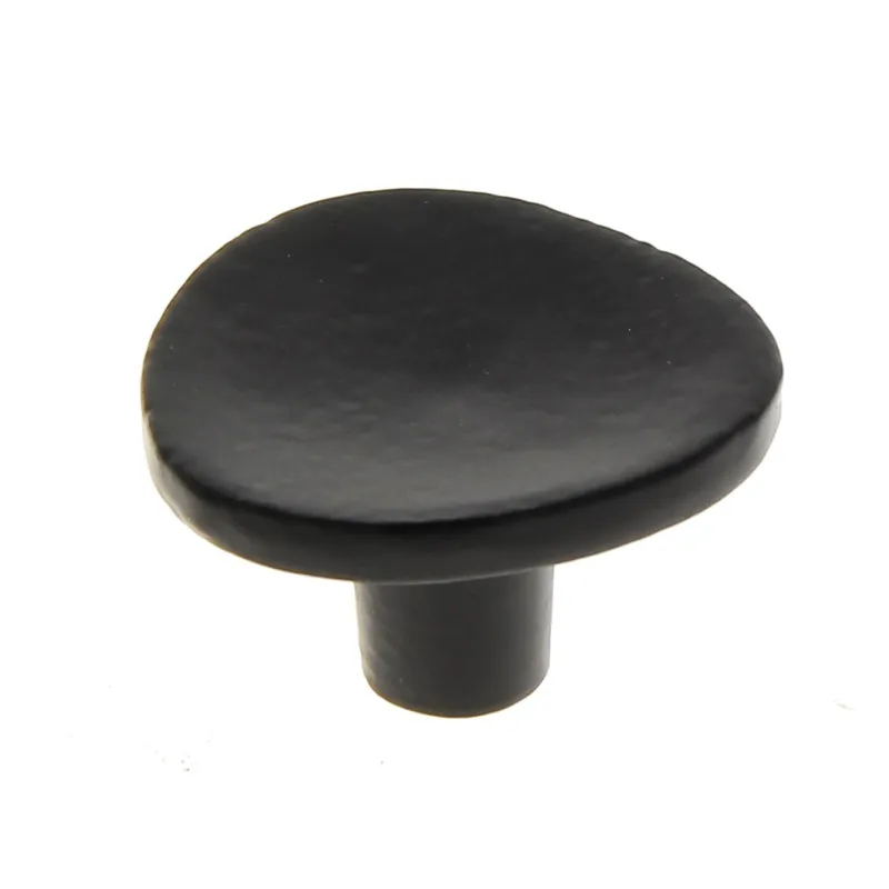 Outlet Bouton rond incurvé Ø38 mm en fer noir mat x2