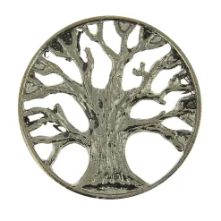 Hot Bouton rond plat Ø40 mm arbre de vie en métal vieux fer x2