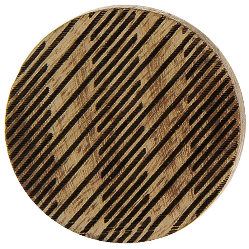 Best Bouton rond plat Ø45 mm ciselé en bois coloris foncé x2