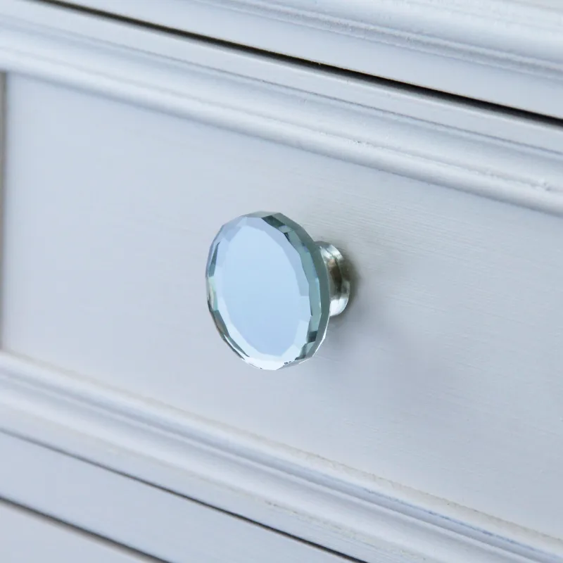 Sale Bouton rond plat Ø37 mm verre effet miroir x2
