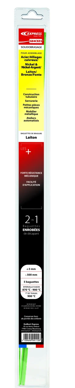 Best Brasure laiton enrobée de décapant Ø3 mm 500 mm (x5)