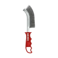 New NORTON Brosse main, manche plastique rouge 260x40mm, acier