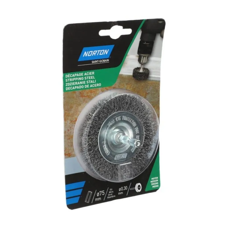 Hot NORTON Brosse Ø 75 pour perceuse, circulaire ondulé, acier