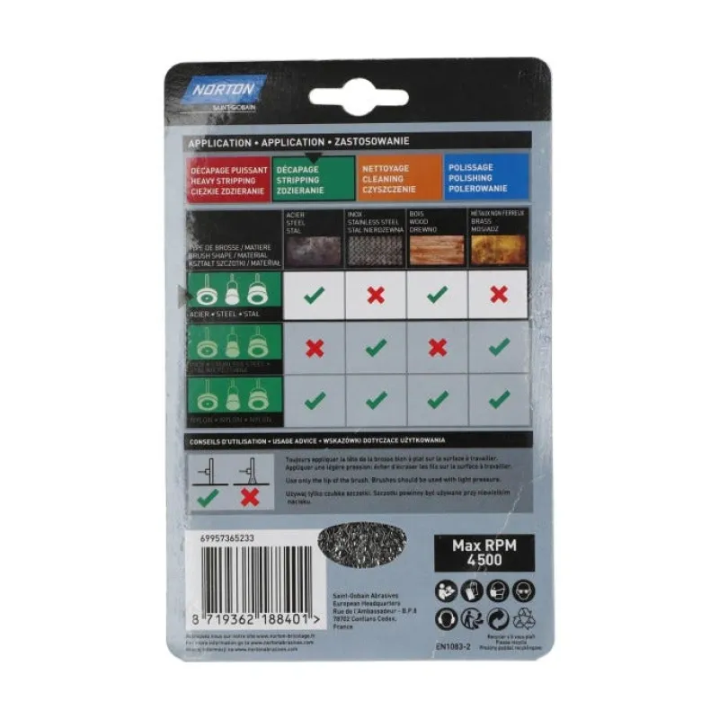 Clearance NORTON Brosse Ø100 pour perceuse, circulaire ondulé, acier