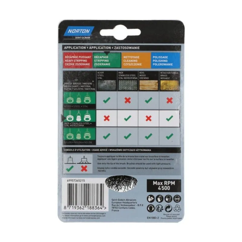 Clearance NORTON Brosse Ø 75 pour perceuse, coupe ondulé, acier
