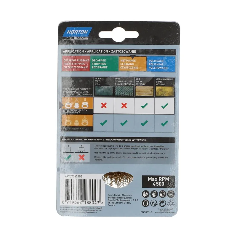 Discount NORTON Brosse Ø 75 pour perceuse, coupe ondulé, laiton