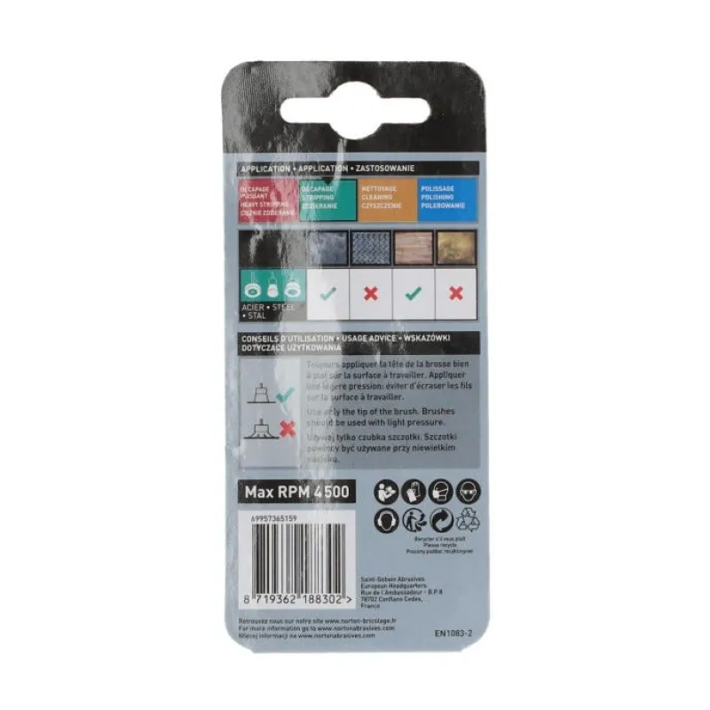 Hot NORTON Brosse Ø 25 pour perceuse, pinceau ondulé, acier