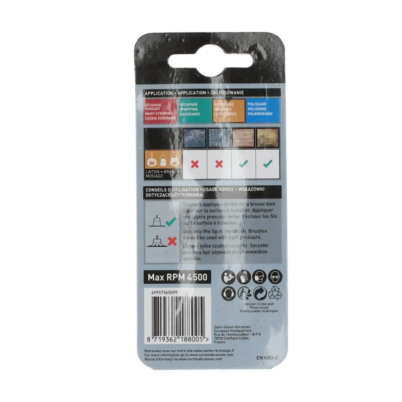 Best NORTON Brosse Ø 25 pour perceuse, pinceau ondulé, laiton
