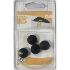 Cache-vis tête fraisée plat chanfrein Ø18mm laiton noir(x4)