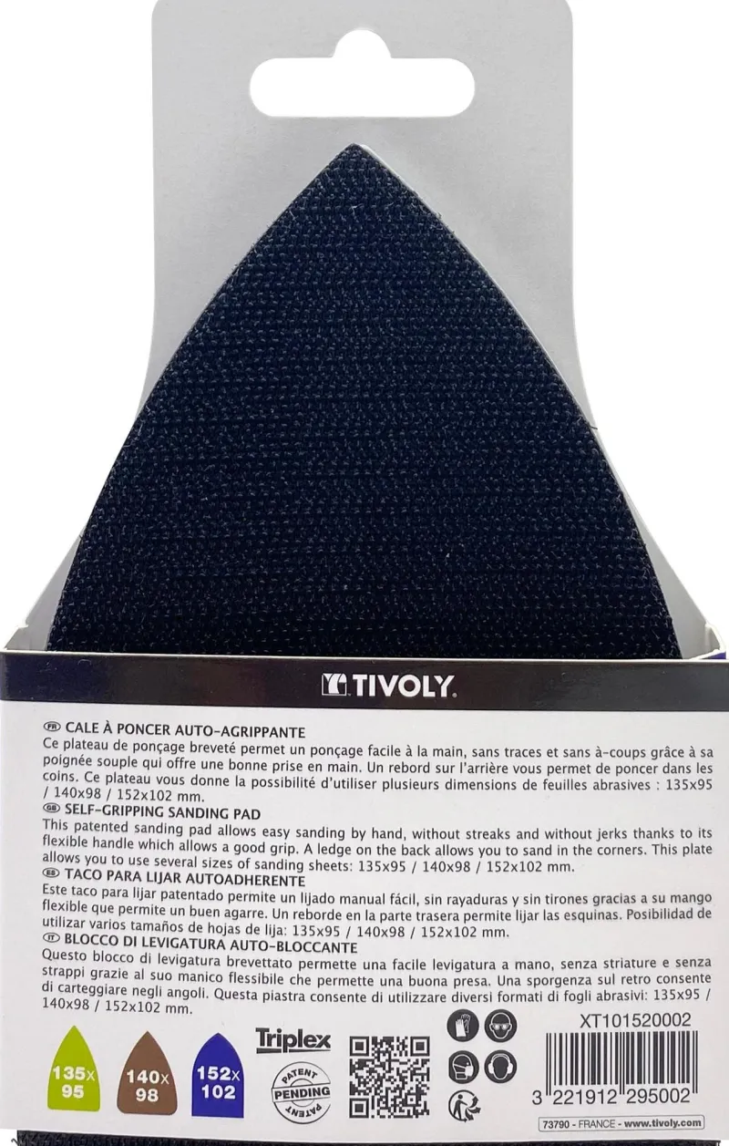 TIVOLY Cale à poncer d'angle Multi 93x135mm Velcro