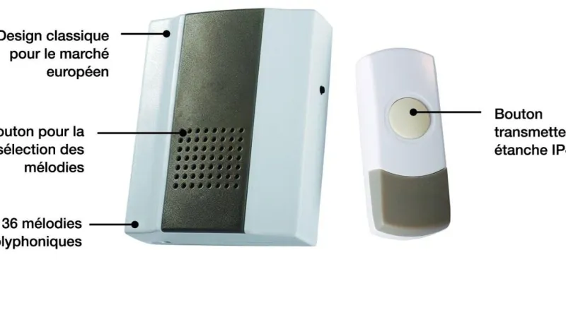 Hot Carillon sans fil 200 m blanc/silver