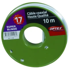 Clearance OPTEX Câble coaxial 17VATC en rouleau de 10m blanc