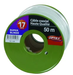 OPTEX Câble coaxial 17VATC en rouleau de 50m blanc