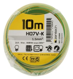 Best ZENITECH Câble souple H07VK 1x 1,5mm² vert/jaune 10m