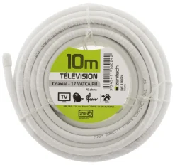 Online ZENITECH Câble souple TV Coaxial 17 VATCA PH blanc 10m