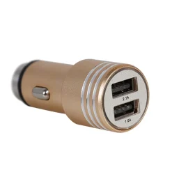 New Chargeur FPE pour allume cigare 12V 2xUSB 1A doré