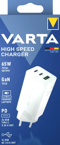 Best VARTA Chargeur rapide 65W USB C x2 + USB A