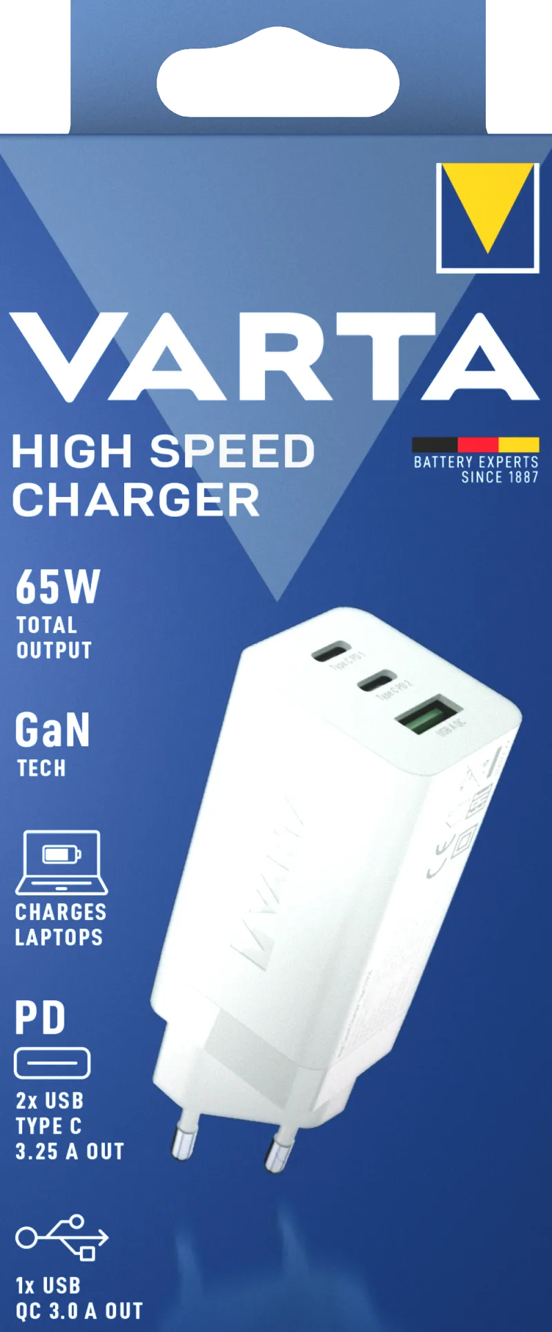 Best VARTA Chargeur rapide 65W USB C x2 + USB A