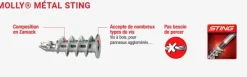 Sale MOLLY Chevilles sans-perçage autoforeuses Ø4x35mm + vis m4 (x10)