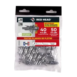 Online RED HEAD 20 chevilles SUPERKLIX Ø10x35mm + vis TR 6x40mm