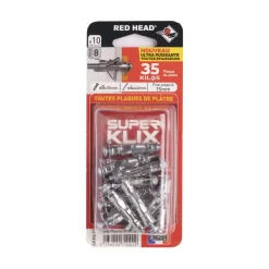 Best RED HEAD 10 chevilles SUPERKLIX Ø8x35mm + vis TR 4x40mm