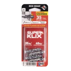 Online RED HEAD 4 chevilles SUPERKLIX Ø8x35mm + vis TR 4x40mm