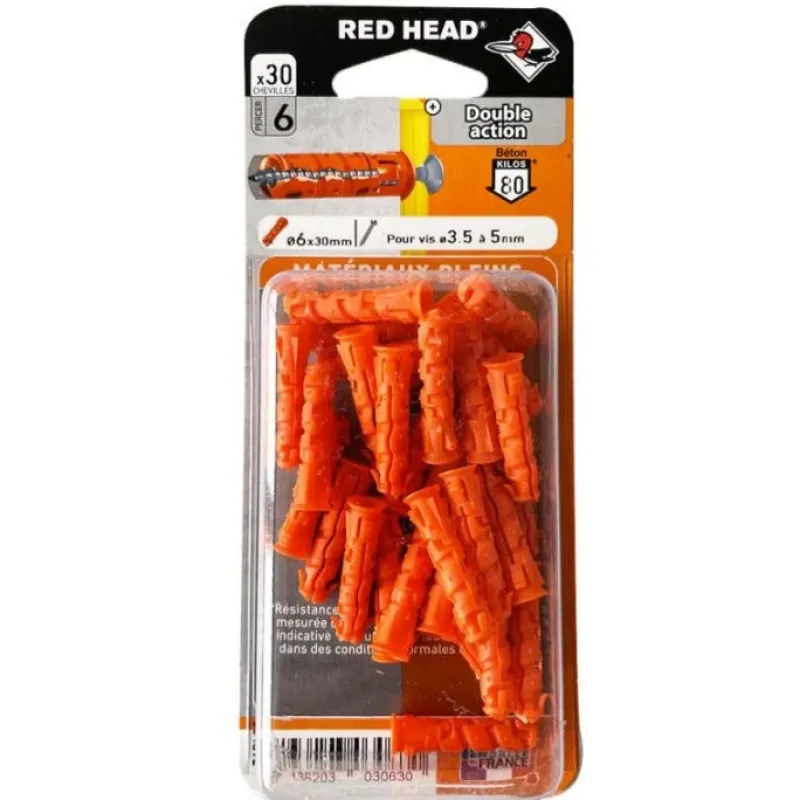 Hot RED HEAD Chevilles Ztech Ø6x30 mm (x30)