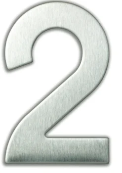 Sale Chiffre adhésif N°2 en acier inoxydable H.9,5 cm