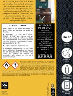 Outlet LIBERON Cire antiquaire Black Bison pâte chêne clair 500 ml LIBÉRON