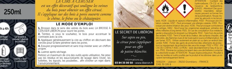 Sale LIBERON Cire à céruser pâte blanche 250 ml LIBÉRON