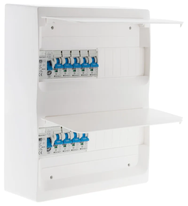New ZENITECH Coffret 2 rangées 26 modules équipé blanc