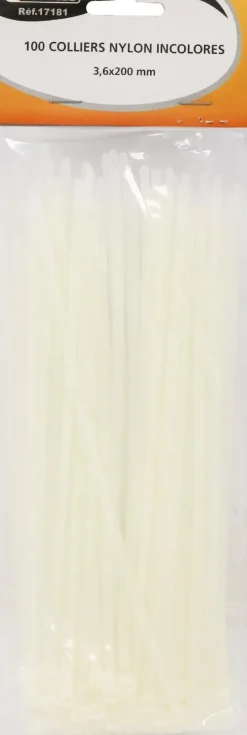 Discount Collier nylon 3,6x200mm incolore (x100)