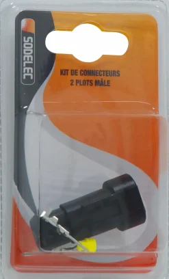 Connecteur étanche mâle complet 2 voies