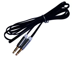 Cordon audio FPE Jack 3.5mm stéréo mâle/mâle - 1.5m - Noir