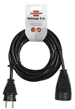 Hot BRENNENSTUHL Cordon prolongateur fiche prise (2P+T 16A/230V) noir 5 M