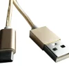 Online Cordon USB FPE type C coudé mâle / USB A mâle doré - 3m
