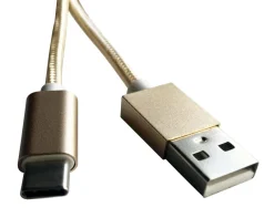 Online Cordon USB FPE type C coudé mâle / USB A mâle doré - 3m