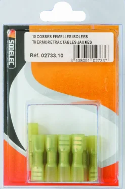 Best Cosse plate femelle 100% isolée thermo jaune 6,3x0,8mm (x10)