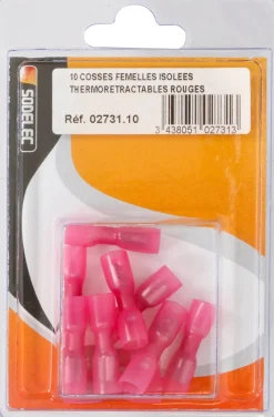 Discount Cosse plate femelle 100% isolée thermorouge 6,3x0,8mm (x10)