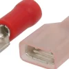 New Cosse plate mâle et femelle isolée rouge 6,3x0,8mm (x10)