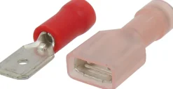 New Cosse plate mâle et femelle isolée rouge 6,3x0,8mm (x10)