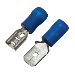 Sale Cosses Plates Pré-isolées 10 mâles 10 femelles Bleues