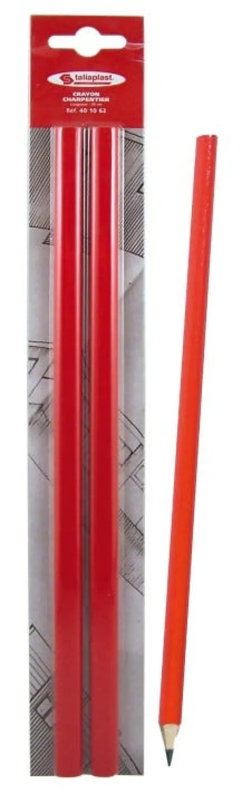 Clearance TALIAPLAST Crayon de charpentier rouge 30cm (x2)