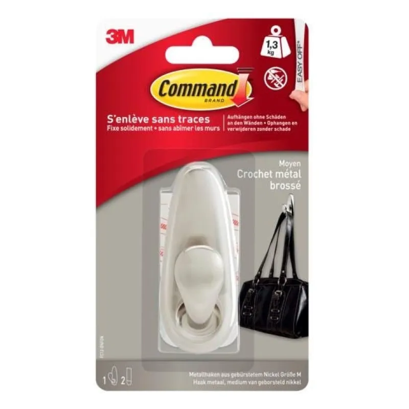 Best 3M Crochet adhésif métal brossé modèle moyen déco