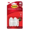 New 3M Crochet adhésif plastique design blanc petit modèle (x2)