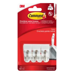 Outlet 3M Crochet adhésif plastique pointe métal petit modèle (x3)
