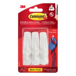 Outlet 3M Crochet plastique basique blanc petit modèle (x6)
