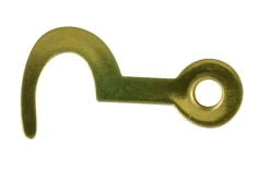 Sale Crochet plat droit/gauche 32x17mm laiton poli x2