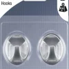 Clearance 3M 2 crochets adhésifs ovales en plastique gris moyen modèle